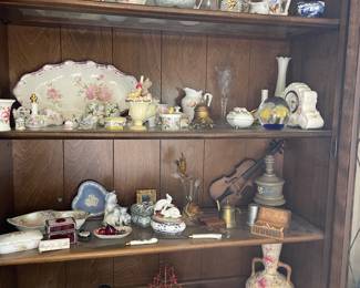 Cabinet full of collectibles