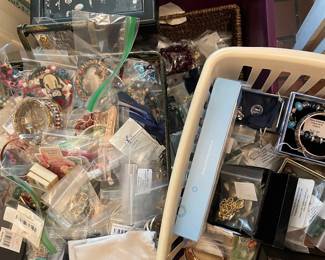 Tubs of jewelry