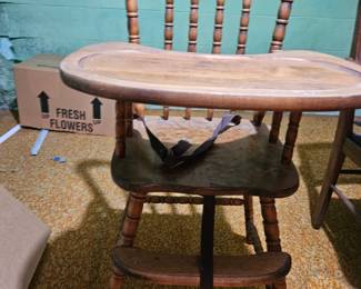 Vintage wooden high chair