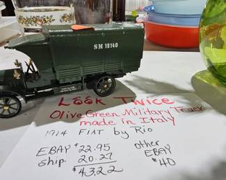 OLIVE GREEN MILITARY TRUCK MADE IN ITALY