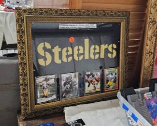 FRAMED STEELERS MEMORABILIA