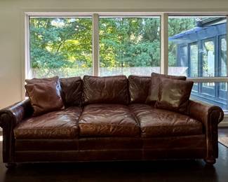 Restoration Hardware Lancaster Leather Sofa