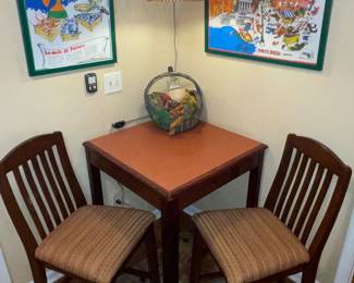 Pub Table, 2 straight back chairs