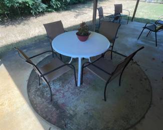 Outdoor Patio Chairs, Metal & Composite Table