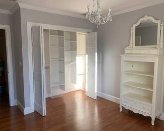 White Bookcase vanity mirror