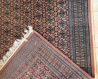 Orange handmade area rug