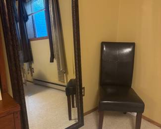 Wall Mirror & Parsons Chairs