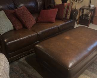Leather Sofa & Ottoman