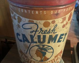 vintage Calumet potato chip container