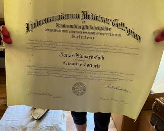 Jonas Salk's Diploma