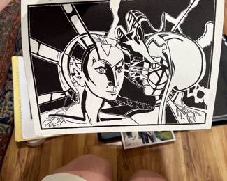 Original Print of F Gilot Linocut - we think - not numbered 