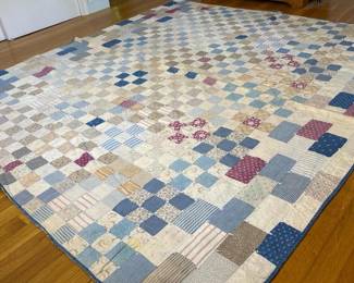 250 vintagehandmadecheckeredpatchworkqui