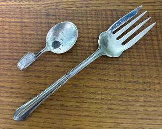 156 sterlingsilverservingforkandspoon