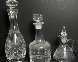 130 cutglassdecantersandetchedglasscru