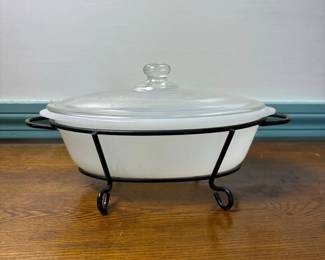 066 glasbakewhiteovendishwithglasslid