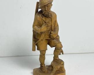 142 handcarvedwoodhunterfigurineinalpi