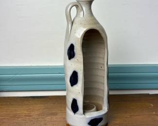 091 glazedpotterybottleformcandlelanter