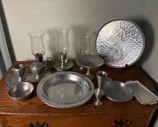164 assortedpewtertablewareanddecorative