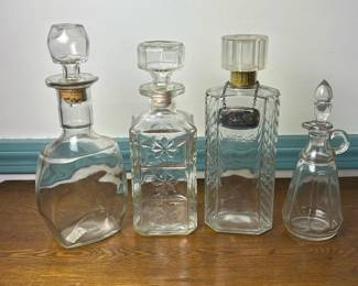 102 assortmentoffourvintageglassdecante