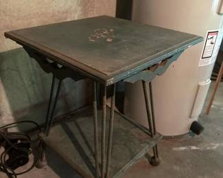 203 paintedwoodandmetaltablewithlower