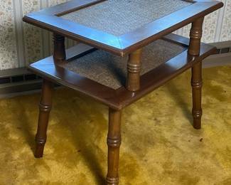 110 twotierwoodenendtablewithwovencan