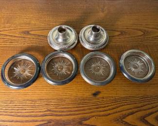 159 leonardsilverplateglasscoastersandc