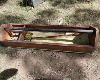 279 vintagewoodentooltotewithmetalhand