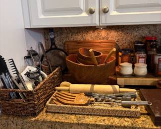 Large Selection of Kitchen Dishes, Cookware, Flatware Appliances and  Serving Items.