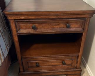 Aspenhome White Oak Contemporary Modern Spanish Revival Two Drawer Nightstand