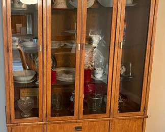 Mid-Century Modern Oak China Cabinet by Drexel Heritage