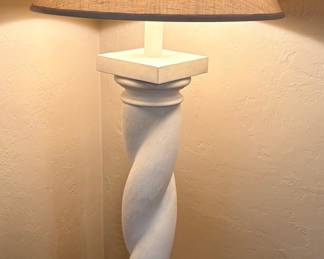 Michael Taylor Style Plaster Spiral Column Floor Lamp