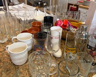 Large Selection of Kitchen Dishes, Cookware, Flatware Appliances and  Serving Items.