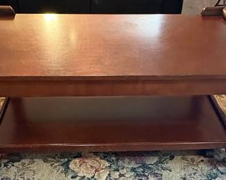 Traditional Tray-Top Coffee Table with Lower Shelf