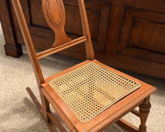 Antique Cane Seat Nursing Rocker