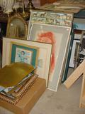 There are well over 200 items of art..framed and unframed...original and prints