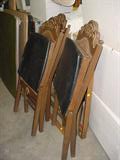 Antique folding chairs and wooden folding table to match