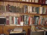 There are books...and books..and more books, plus many old magazines, 1940's thru 1980's