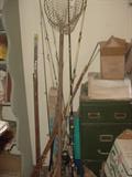 Some of the old fishing rods, reels, and supplies