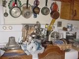 a few of the old kitchen utensils and cookware