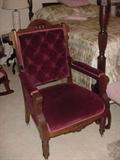 Turn of the Century velvet covered chair