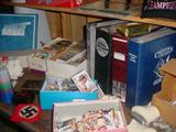 Much Miami Dolphins & Marlin's memorbillia, large collection of baseball and basketball cards, signed balls, etc. and other sports stuff, police officer items, and WWII German arm band