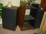 Still unpacking, but here is the stereo component case and LARGE Fisher speakers, with the components still to be unpacked.
