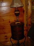 Pair of side tables and lamps