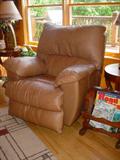 Pr. of leather lounge recliners