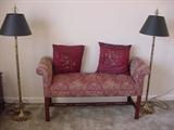 Small sette and matching floor lamps