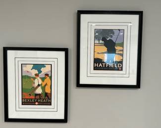 Bexley Heath golf print, approx 12" x 10", $17. Hatfield golf print, approx 12" x 10", $17