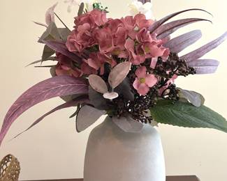 Pink hydrangea floral arrangement, 15""H x 14"W, $17