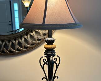 Scrolliing metal table lamp, 2 available, 32"H, $35 each