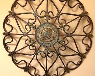 Round metal scroll wall art, 30", $58