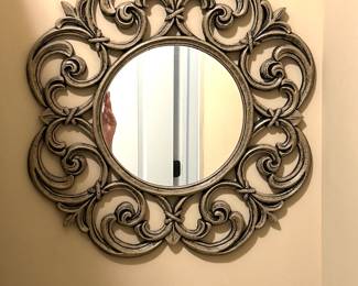 Decorative scrolled mirror, 20", $20